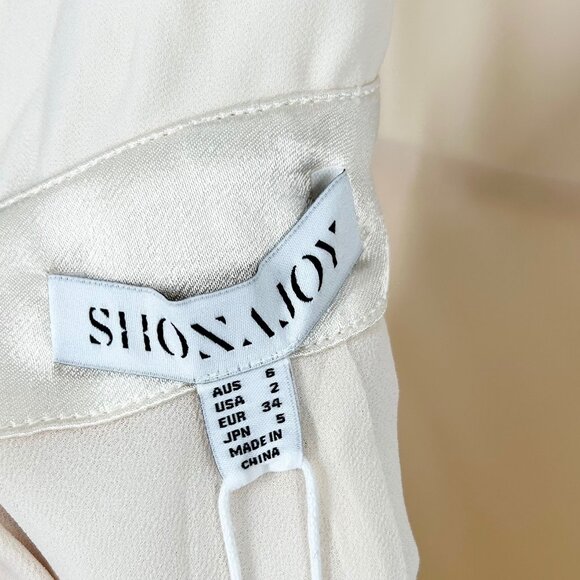 NWT Shona Joy La Lune Balloon Sleeve Open Back Midi Dress in Cream - Picture 8 of 11